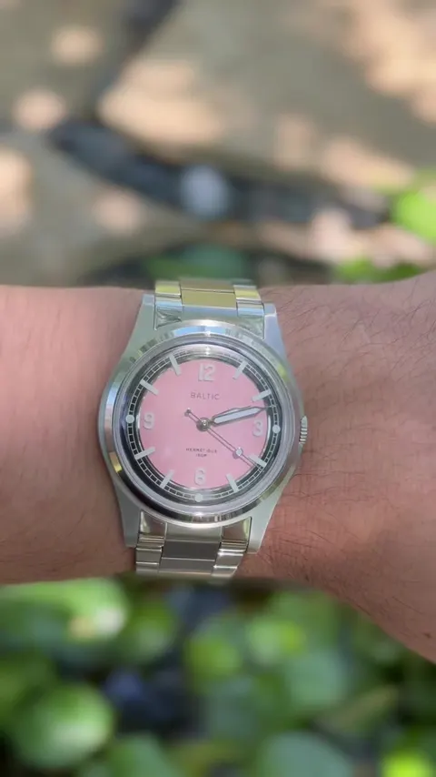 TikTok video still: The perfect summer watch. The finishing on this Baltic Hermétique is absolutely incredible.