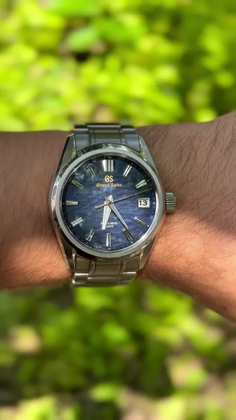 TikTok video still: This “Lake Suwa” limited edition Grand Seiko is unreal.